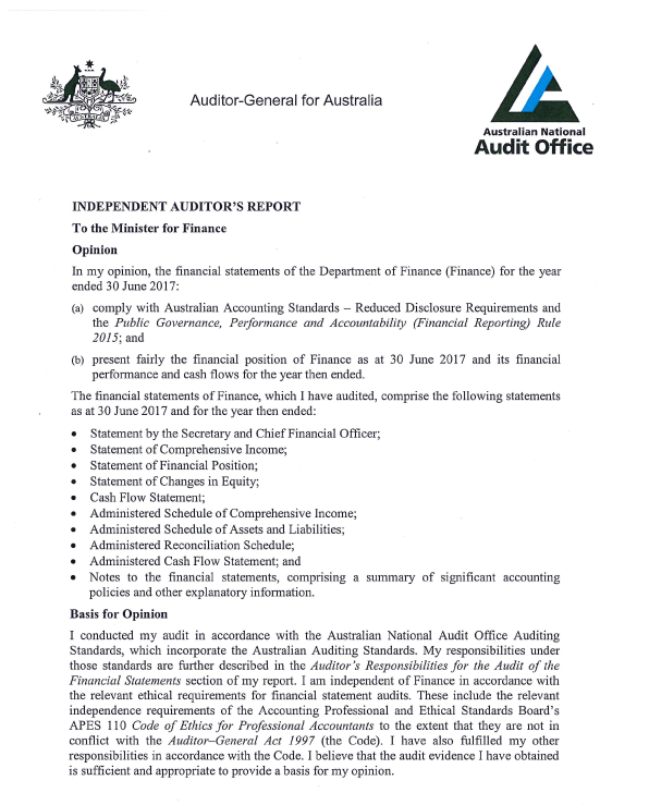 Independent Auditor's report