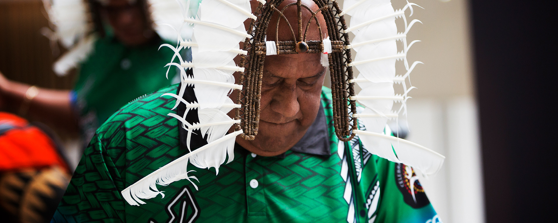 Torres Strait Islander elder, Uncle Benny Hodges at the opening of the Finance offices at One Canberra Avenue.