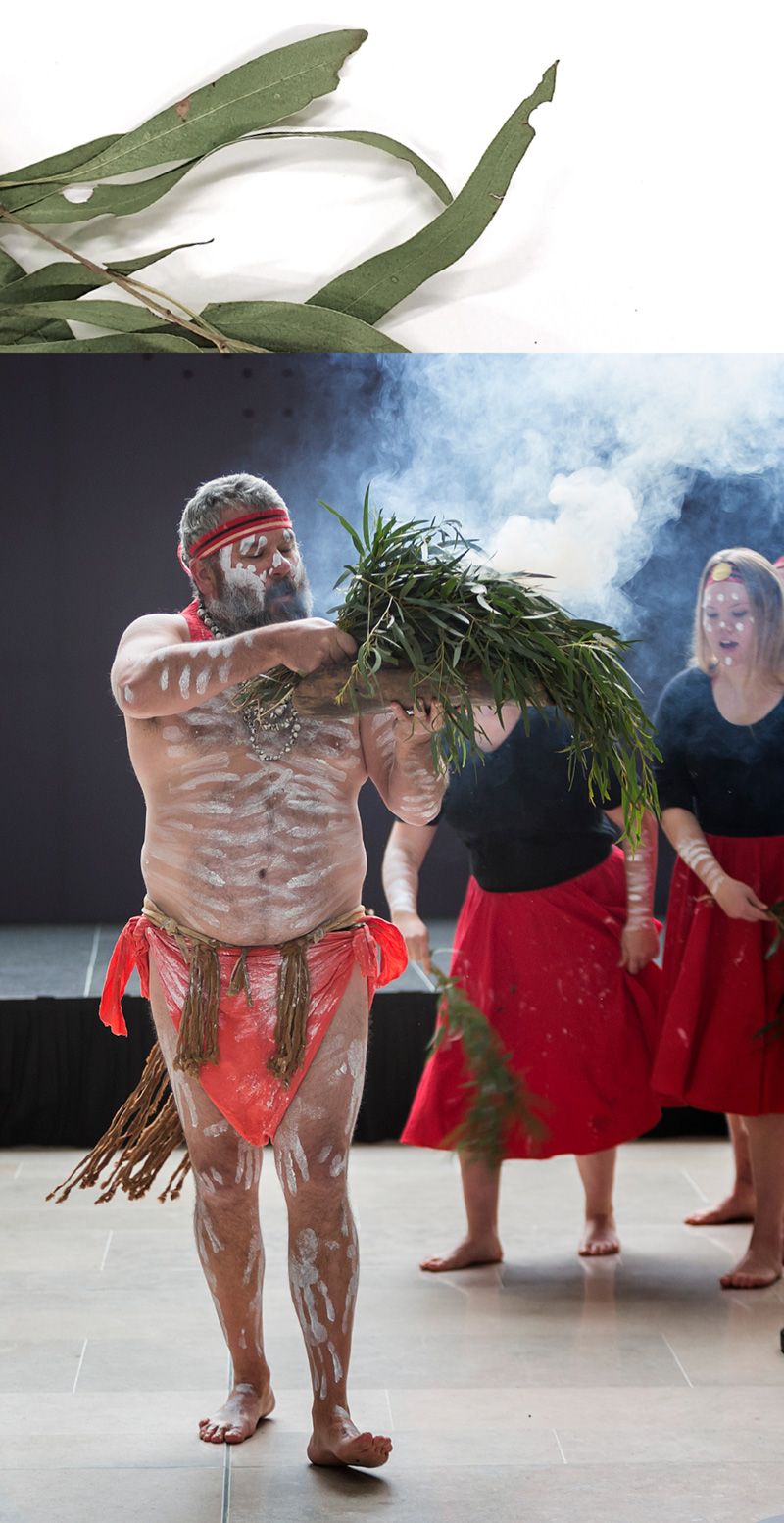 Traditional smoking ceremony performed at the opening of the Finance offices at One Canberra Avenue.