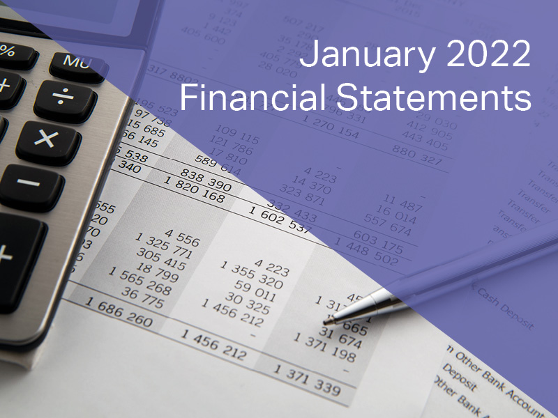 January Financial Statements