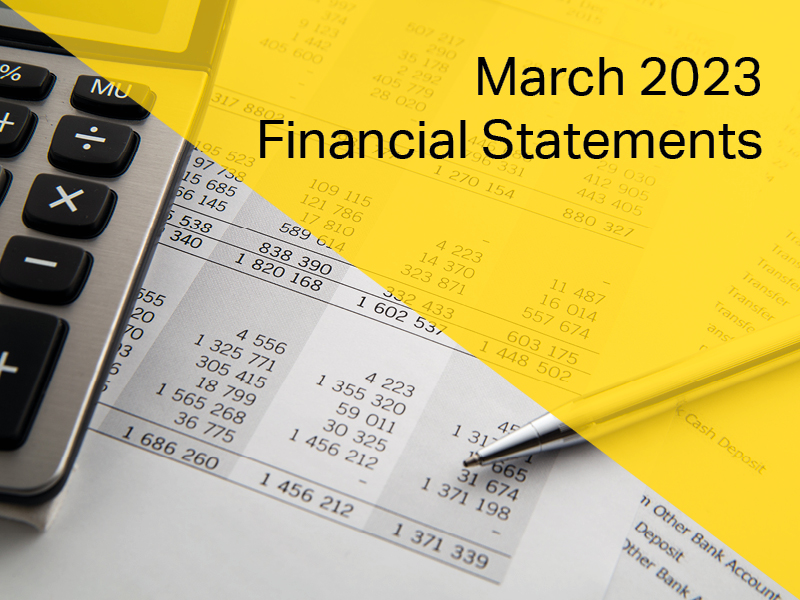 Decorative image for March 2023 Financial Statements