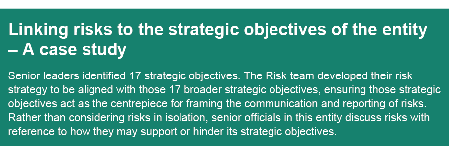 Case study on linking risk