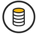 icon with a stack of coins