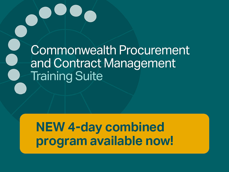 Applications open for the 4-day Commonwealth Procurement and Contract Management Combined Program