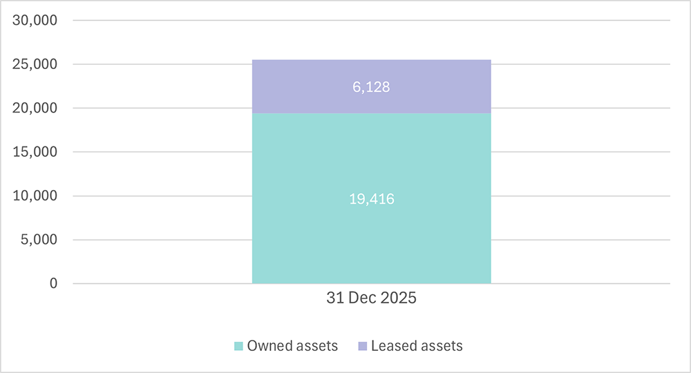 19,416 is owned vehicles, 6,128 is leased vehicles