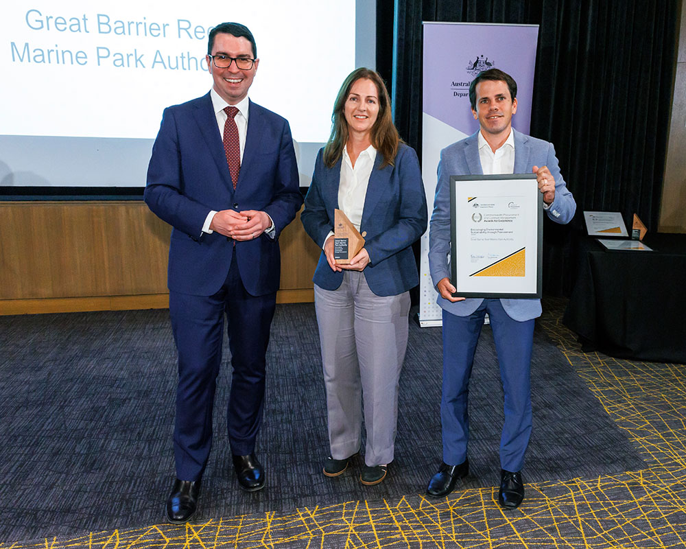 Photograph of the Encouraging Environmental Sustainability through Procurement Gold award recipients